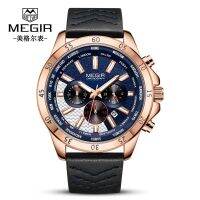 【January】 [march Megs fashion true eye big dial leather sports men watch] models: 2103 g