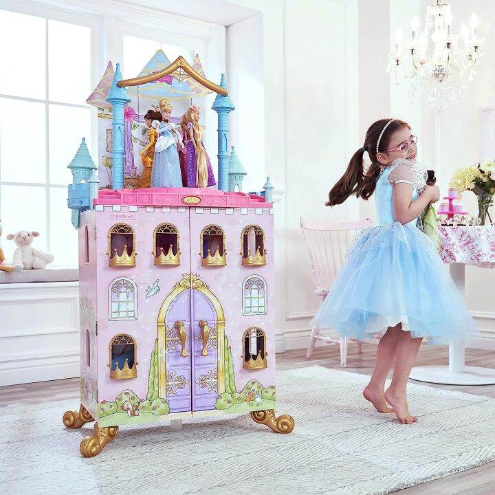 kidkraft-disney-princess-บ้านตุ๊กตาไม้เต้นรำและความฝัน-สูงกว่า-4-ฟุต-มีเสียง-ฟลอร์เต้นรำหมุนได้-และของเล่น-20-ชิ้น-ของขวัญสำหรับอายุ-3-ปีขึ้นไป