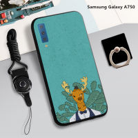 เคสนิ่มสำหรับ Samsung Galaxy A750/A7 2018เคสโทรศัพท์คลุมทั้งหมด2022ใหม่เคสป้องกันการตกหล่นกันรอยขีดข่วนฝามีที่ถือวงแหวนและเชือก