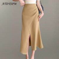 【HOT】☢❀♣ Ladies Design Skirts Split Folds Waist Skirt Female Office Jupe