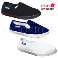 ?LEO 109 รองเท้ากังฟูหญิง ชาย รองเท้าผ้าใบแบบสวม LEO GROUP ไซร์ 35-43 สี ดำ กรม ขาว