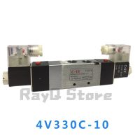 วาล์วอากาศนิวเมติกโซลินอยด์ไฟฟ้าคู่4v330c 10 3/8 Bsp ค่าควบคุมไฟฟ้า220V 110V 24V 12V