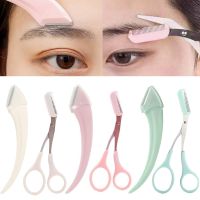 Eyebrow Trimmer Scissors With Comb Stainless Steel Face Shaver Hair Removal Eyelash Scissors Beginner Brow Trimmer Makeup Tool