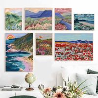 Travel California Landscape Poster Floral Botanical Mountain Flower Coastal Canvas Painting Print Wall Pictures For Living Room