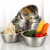 【CC】 Multifunctional Drain Basin Rice Sieve Vegetables Fruits Cleaning Basket Mesh Strainer Filter Utensils