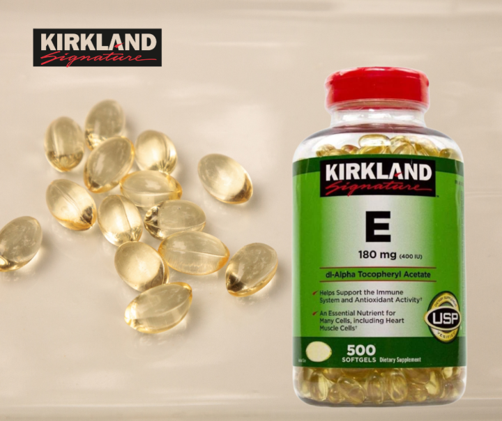Kirkland Vitamin E 400IU วิตามินอี 180 mg 500 Softgels Exp.02/2026