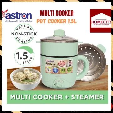 Astron QUICKPOT 1.8L Green Multipurpose electric cooker | 450W | dry heat  protection