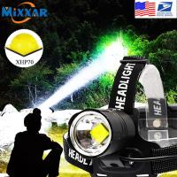 EZK20 Dropshipping XHP70 LED Headlamp Rechargeable Outble Head Flashlight 3 Modes Zoomable Waterproof Headlight