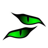 【cw】 2 X Personality Car Sticker Pair Of Evil Eye Eyes Design In Green For Automobile Motorbike Helmet 3D Vinyl13cmx6cm