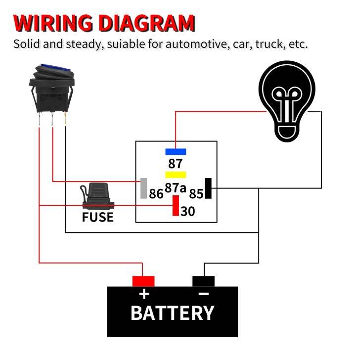 รีเลย์12-v-พร้อมสายรัดรีเลย์กันน้ำ12-v-30-40-amp-5-pin-spdt-14-awg-dc-12โวลต์ชุดซ็อกเก็ตรีเลย์สไตล์บอชสำหรับยานยนต์