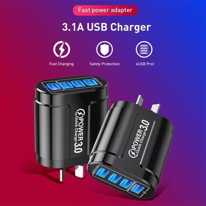 uslion-qc3-0-3a-48w-fast-charger-for-iphone-14-11-wall-usb-charger-au-plug-adapter-for-samsung-huawei-mi-mobile-phone-charger