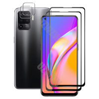 4 in 1 สำหรับ OPPO Reno 5 Lite / Reno5 Lite (2 ชิ้น) คลุมทั้งหมด กระจกเทมเปอร์ปกป้องหน้าจอ &amp; (2 ชิ้น) ฟิล์มเลนส์กล้อง-fi9o