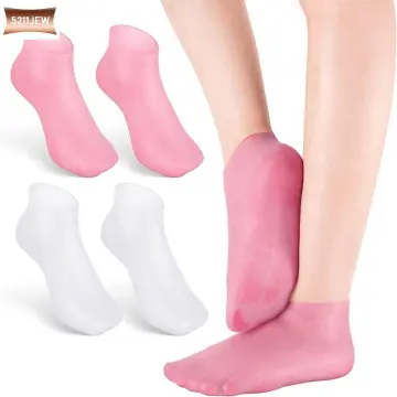 Gel Socks Moisturizing Socks,Soft Spa Socks For Repairing and Softening Dry  Cracked Feet Skins, Gel Lining Infused with Essential Oils and Vitamins  (Black & Grey) 