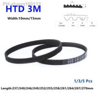 Arc Tooth HTD 3M Timing belt Length 237/240/246/249/252/255/258 270mm width 10/15mm Rubbe Closed Loop Synchronous pitch 3mm