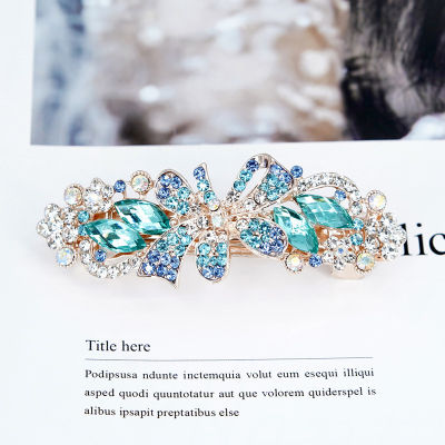 Handmade Crystal Hair Clips Pin for Women Fashion Geometric Flower Butterfly Barrettes Headwear Sweet Hairpins Hair Accessorie