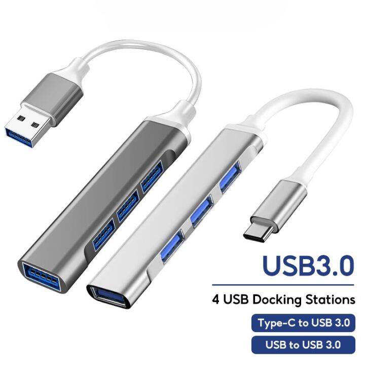 USB 3.0 Hub Type C 4 Ports High Speed Splitter Adapter Multi Expander