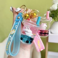 【hot】✼✌❅  Cartoon Glitter Quicksand Keyring Cup Chain Pendant Keychain