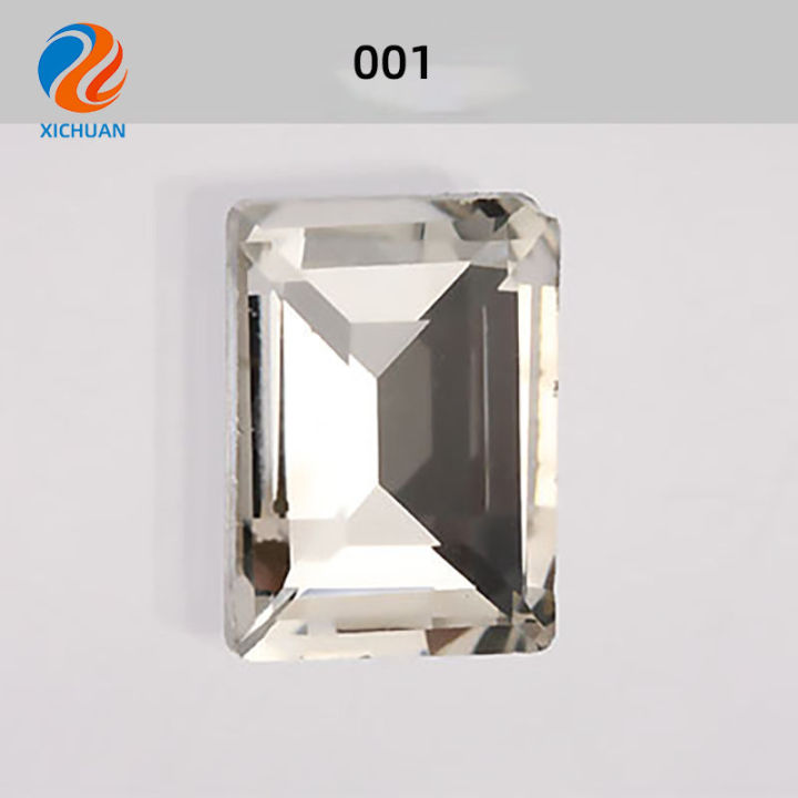 xichuan-แก้วคริสตัลทรงสี่เหลี่ยมผืนผ้าติดหมวกทรงสี่เหลี่ยมผืนผ้า5-10ชิ้น6-18มม-วัสดุพลอยเทียม
