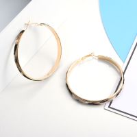 [COD] European and cross-border leopard round earrings Womens retro exaggerated personality ring