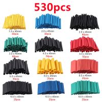 530Pcs Insulated Heat Shrink Tubing Polyolefin Wire Cable Sleeving Tube Assorted Heat Shrink 2:1 Shrink Tubes 8 Sizes Electrical Circuitry Parts