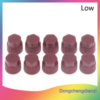 dongchengdianzi 10pcs Car A/C ระบบชาร์จพอร์ตบริการ CAP R134a high LOW Side Valve ADAPTER