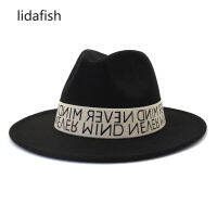 lidafish Felt Jazz Fedora Hats For Men Women British Style Black Wide Brim Formal Church Cap edding Dress Hat chapeu feminino