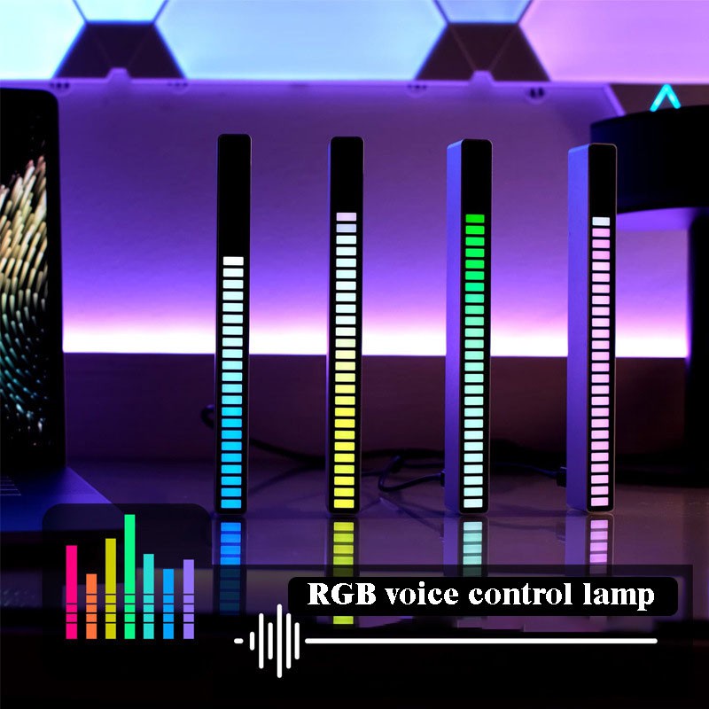 1x 32 LED RGB Car Atmosphere Strip Light Bar Music Sync Rhythm Lamp Accessories 