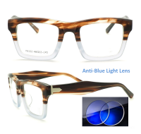 Vintage Acetate Glasses Frame Women Full Rim Optical Eyewear Goggle Anti-Blue Light Lens Prescription Myopia Eyeglasses for Men