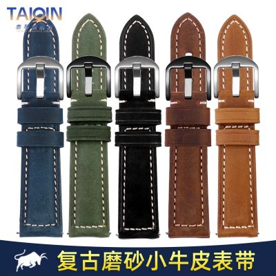 Genuine Leather Strap Male Suitable for Mido Citizen Seiko Armani Casio Retro Crazy Horse Leather Watch Strap