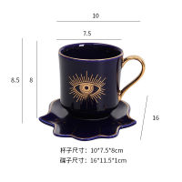 Turkish Blue Eyes Luxury Coffee Cup Saucer Set with Hand and Clothe Shape Dish Ottoman Cup Boonido Coffee Cappuccino Cup 200ml