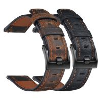 Vinatge Distressed Leather Strap For Huawei Watch GT 2 Bracelet For Samsung Galaxy Active 2 Amazfit Bip 20mm 22mm Watchbands