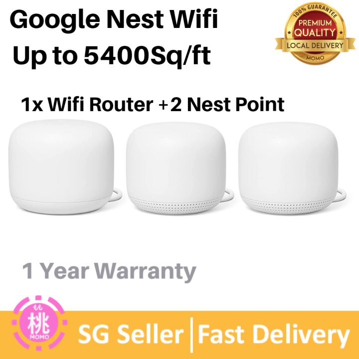 Google Nest WiFi Router (2nd Gen) up to 5400 Sqft Coverage 1 year