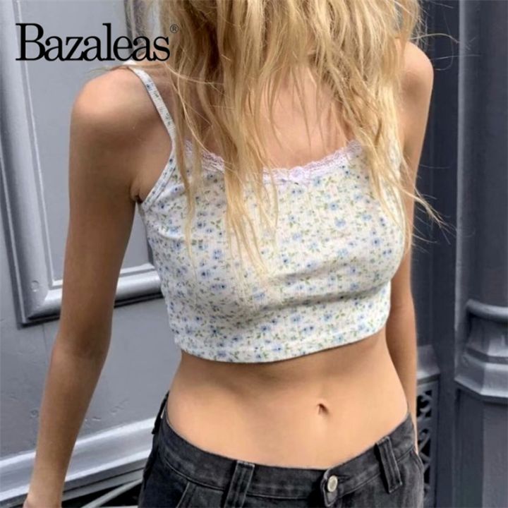 bazaleas-fashion-spaghetti-straps-camis-streetwear-crop-top-floral-print-top