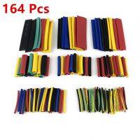 164 Pcs Heat Shrink Tube Kit Assorted Waterproof Electrical Wire Insulation Sleeving Polyolefin Wrap Shrinkage 2:1 Electrical Circuitry Parts