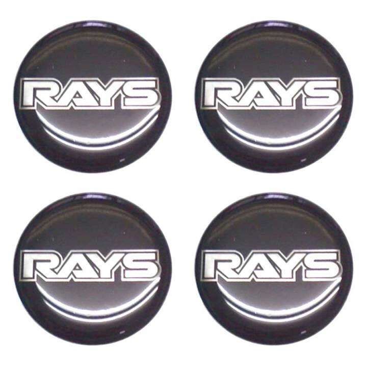 สติ๊กเกอร์ติดดุมล้อ-สติ๊กเกอร์เรซินโลโก้-rays-ขนาด-48mm-1-ชุดมี-4-ชิ้น