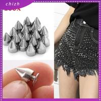 CHIZH 100pcs/set 9.5mm หัตถกรรม เสื้อผ้า/กระเป๋า/รองเท้า/หนัง เสื้อผ้า หมุดย้ำ Spikes Screwback สไตล์พังก์ กรวยกระดุม