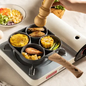 7 Hole Frying Pot Cast Iron Skillet Omelet Pan Non-Stick Egg Pancake Steak  Pan Kitchen Cooking Ham Pans Breakfast Maker Cookware - AliExpress