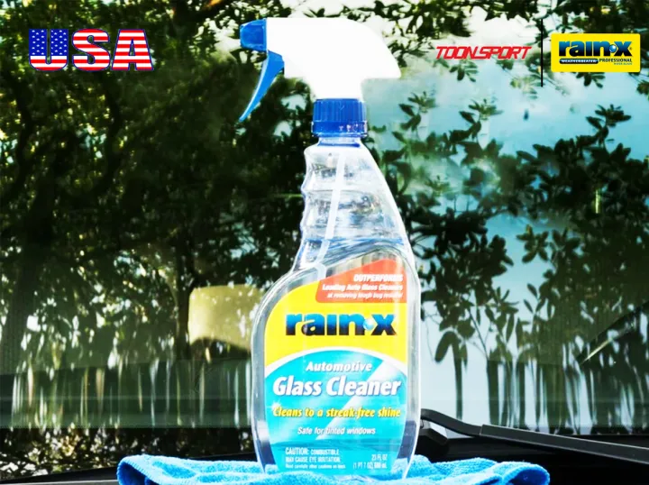 สเปรย์ทำความสะอาดกระจก RainX Automotive Glass Cleaner Wipes Lazada.co.th
