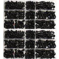 350pcs Black Self-tapping Screw Pan Head Cross Round Head With Cushion M3 M3.5 M4 M4.8 Screw Bolts For Wood Furniture 10-25mm Nails Screws  Fasteners