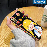 Dienya เคส A30s ปลอกสำหรับ Samsung A50 A50s ลายการ์ตูนเด็กผู้หญิงชานมใหม่กรอบสี่เหลี่ยมชุบพื้นผิวเคสซิลิกาเจลแบบนิ่มกันกระแทกเคสมือถือรวมทุกฝาครอบป้องกันเลนส์กล้องถ่ายรูป