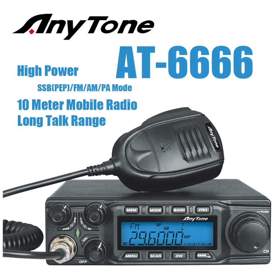 AnyTone AT-6666 10 Meter Radio High Power 15W45W60W Mobile Radio SSB(PEP)FMAMPA  Mode Long Range Two Way Radio Lazada PH