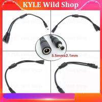 KYLE Wild Shop 30cm DC Power Splitter Cable male female to 2 male 2 female Plug adapter 5.5mmx2.1mm connector Extension Cord