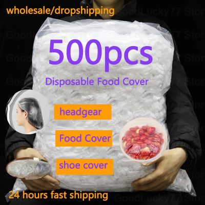 [HOT QIWKZKWEH 537] 500ชิ้นทิ้งอาหารปกถุงยืดหยุ่นพลาสติกห่ออาหารนำมาใช้ใหม่กันฝุ่นกันน้ำผมหมวกอาบน้ำชามหมวกสดปก