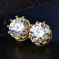 [COD] Versailles Classic Imitation Moissanite Needle Carbon 1.0Ct Stud Earrings Super Flash Ear Jewelry