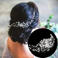 Crystal Pearl Wedding Hair Combs Hair Accessories for Bridal Hair Clips Pin Accessories Jewelry Handmade Women Head Ornaments