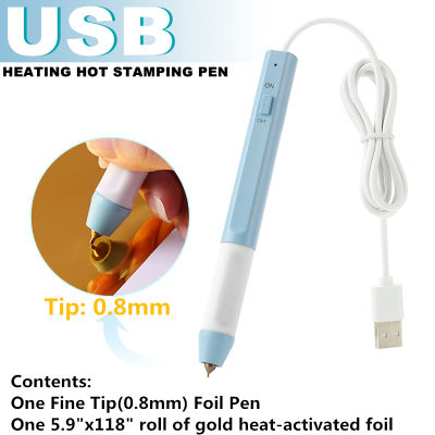 Heat Foil Pen Set 0.8mm1.5mm USB Powered Heat Resistant Scrapbook Card Make Shining Handwriting DIY Tools New