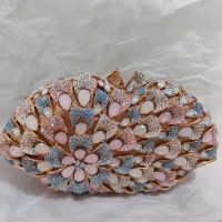 【YD】 Pink Rhinestone Clutch Purse Evening Wedding Bridesmaid Clutches Minaudiere