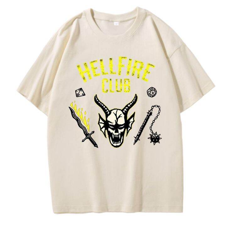 hellfire-club-tshirt-strange-stuff-4-pattern-cotton-high-quality-summer-black-sleeve-gildan-shirt