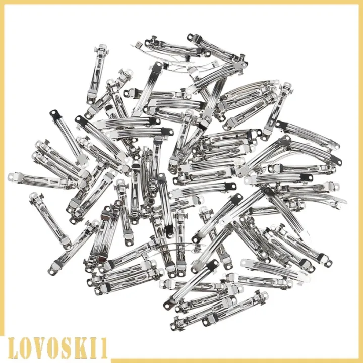 ♧✲﹍ [LovoskibcMY] Lot of 50 Pieces Wholesale Silver French Barrettes Hair  Clips Design Hair Bow Accessories Nickel Plated Metal | Lazada