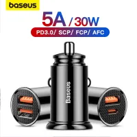 Baseus 30วัตต์รถชาร์จอย่างรวดเร็วค่าเร็ว4.0 3.0 USB Type-C อย่างรวดเร็วชาร์จรถชาร์จศัพท์สำหรับหัวเว่ย Xiaomi 14